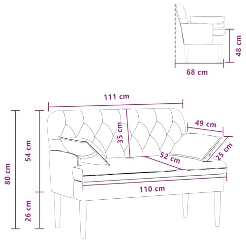 Sofá con tapicería de botones gris claro de VidaXL estilo premium 4