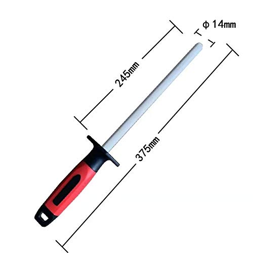 14 Inch Sharpening Rod / Sharpening Bar, 2 In 1 Diamomd/Ceramic (Grit 400/1000) Knife Sharpener For Coarse / Fine Honing #TOP2