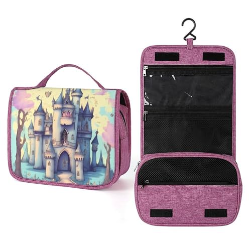 Trousse de toilette imperméable à suspendre grand format motif château féerique