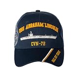 Artisan Owl Officially Licensed USS A Lincoln Embroidered Baseball Cap Navy Blue