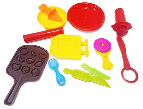 Image of Popsugar Pizza and Pasta Making Pretend Play Dough Set with Accessories Toy for Kids, Multicolor