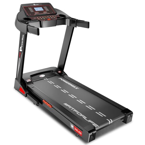 PowerMax Fitness TAC 225 (4 HP Peak) Motorized Treadmill wit...