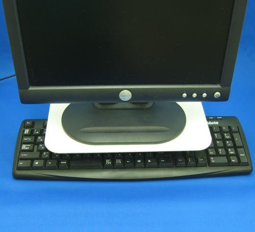 COOLERPLUS キーボード収納モニタスタンド　【ディスクトップPC、モニター台】　ホワイトAME-NPC05W