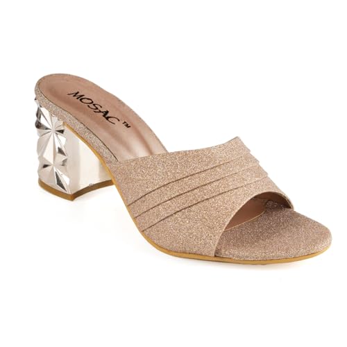 Image of MOSAC Women Casual /Party Block Heel Mules Heel Wedding Fashion Sandals for Women & Girls