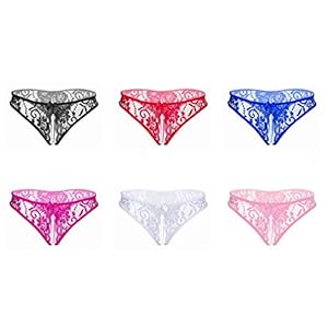 SAMGU Sexy broekje voor dames, lage taille, kanten uitsnijding, buiten