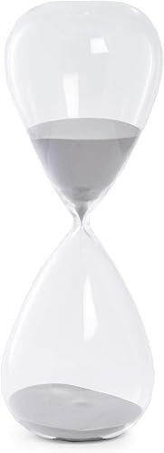 Bey Berk - Temporizador de arena de cristal de 90 minutos con arena gris