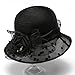 Derby Hats for Women Fashionable Organza Tea Party Fascinators Polka Dots Church Brides Holiday Bucket Hats Summer Beach Elegant Sun Cap Black