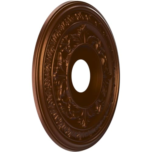 Image of Ekena Millwork CMP16BACDC Baltimore Thermoformed PVC Ceiling Medallion (Fits Canopies up to 6 1 /2 inch), 16 inchOD x 3 1 /2 inchID x 1 inchP, Metallic Dark Copper