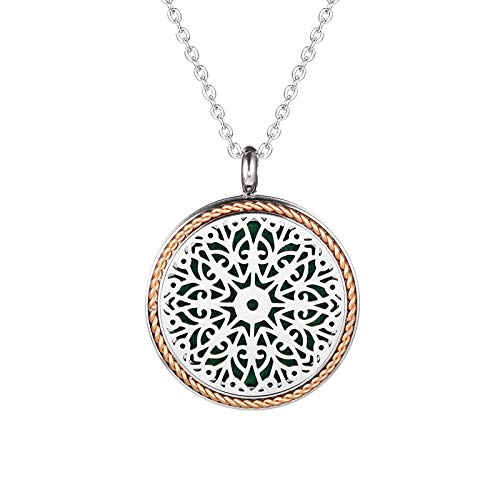 Preisvergleich Produktbild Aromatherapie-Anhänger Einzigartige Edelstahl Diffusor Anhänger Halskette Männer Frauen Ätherische Öle Aromatherapie Diffusor Parfüm Medaillon Diy Schmuck