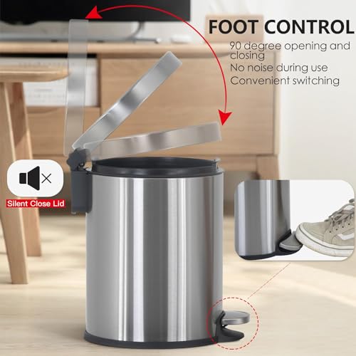 2 Pack Canecas Redondas de Acero Inoxidable 6 L miniatura 3