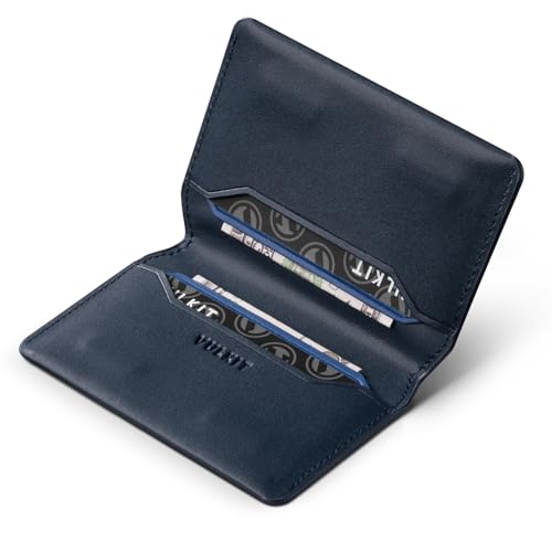 VULKIT Slim Minimalist Card Holder RFID Blocking Leather Credit Card Holder Front Pocket Wallet Magnetic Closure
