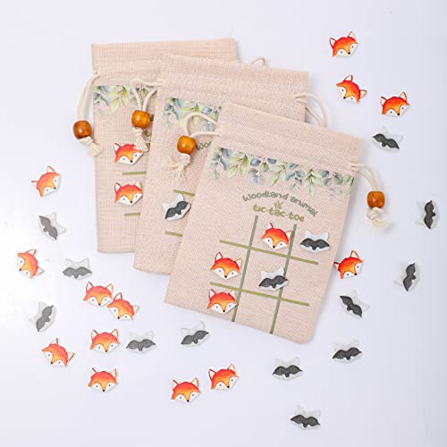 Sotiff 36 Pcs Tic Tac Toe Game Set With 360 Woodland Animal Game Pieces 36 Drawstring Bags 36 Thank You For Celebrating With Us Tag For Kids Party Wedding Baby Shower Birthday Classroom Crafts Diy #TOP3