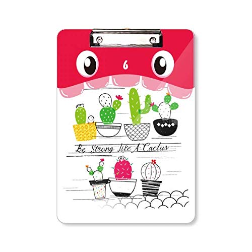 Porte-bloc cactus pour plantes succulentes A4 en bois rigide avec pince