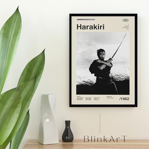 Image of BLINKART Harakiri Movie Poster Frame 8x12 Inch | Premium 300 GSM Paper Wall Print | Mid Century Vintage Film Artwork for Home, Bedroom, Living Room, Office | Framed Photo Decor