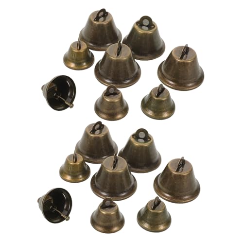 Toyvian Campanas Artesanales para Manualidades Vintage De Bronce 26 Mm y 38 Mm, Mini Campanas Colgantes Decorativas Sonido Nítido, Ideales para Decoración Navideña y Proyectos DIY, Pack De 20 Piezas