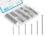180pcs Premium 304 Stainless Steel Cotter Pin Assortment Kit, 6 Sizes Heavy Duty Cotter Pins, Hardware Pins for Automotive, Machinery, Lawn Mowers, and DIY Projects