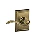 Schlage Lock Company F40ACC609ADD Addison Collection Accent Privacy Lever, Antique Brass