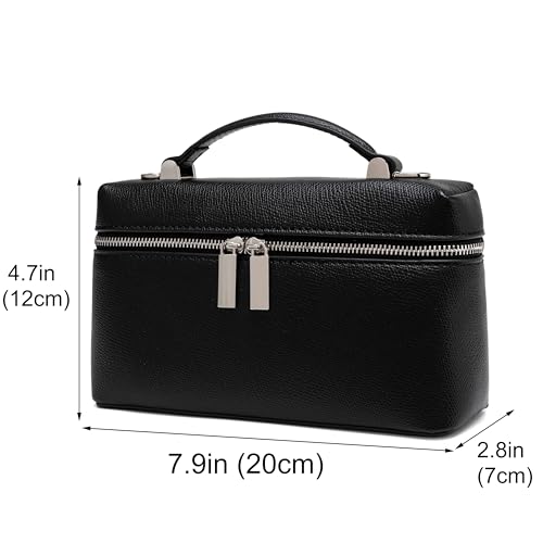 Image of Rejolly Top-Handle Vanity Bag for Women Leather Small Handbag Crossbody Shoulder Pouch Purse