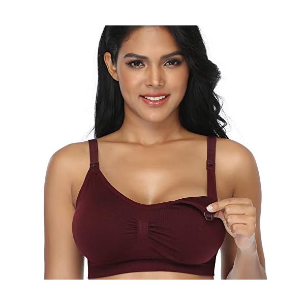 GXXGE 4Pack Womens Seamless Clip Down Maternity and Nursing Bra Push Up Sleeping Bralette for Breastfeeding Underwear – Bild 3