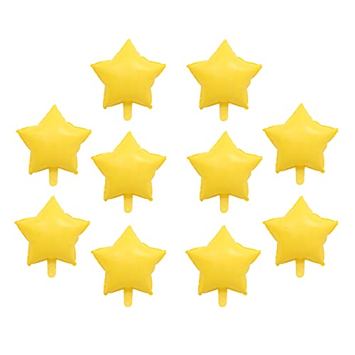 Image of ZHENGYE 10 Pcs Yellow Star-Shaped 18 Inch Foil Balloons Happy Birthday Party Balloons Decoration