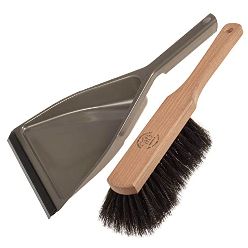 SIDCO Kehrgarnitur Metall Kehrblech + Handfeger Rosshaar Kehrset Schaufel m Gummilippe – Bild 8