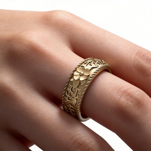 Image of Silicone Wedding Rings for Women 1 /4 /7 Packs -Stackable Silicone Rubber Wedding Bands - Innovative Flower & Vine Collection