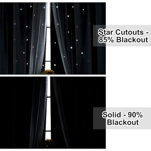 Image of Back Tab Blackout Curtains Custom Size, Modern Aesthetic Room Darkening Light Filtering Curtains Bedroom Nursery Light Blocking Drapes for Living Room, Lightweight & Soft Window Treatments