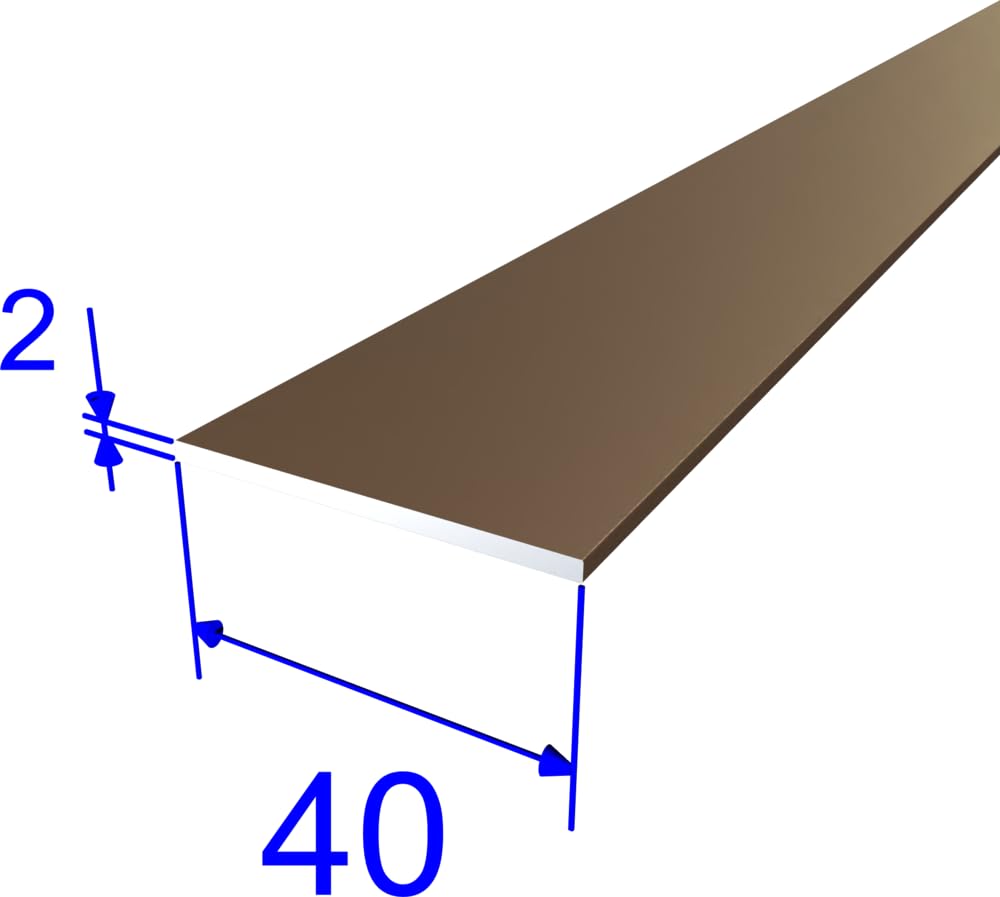 FaiX3.it - Profilé plat 40x2 mm en aluminium, bronze métallisé laqué, longueur 1000 mm