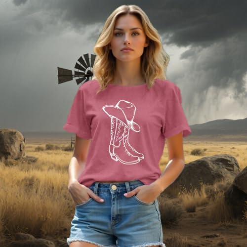 Western Shirts for Women Cowgirl Tshirt Country Themed Tee Tops3