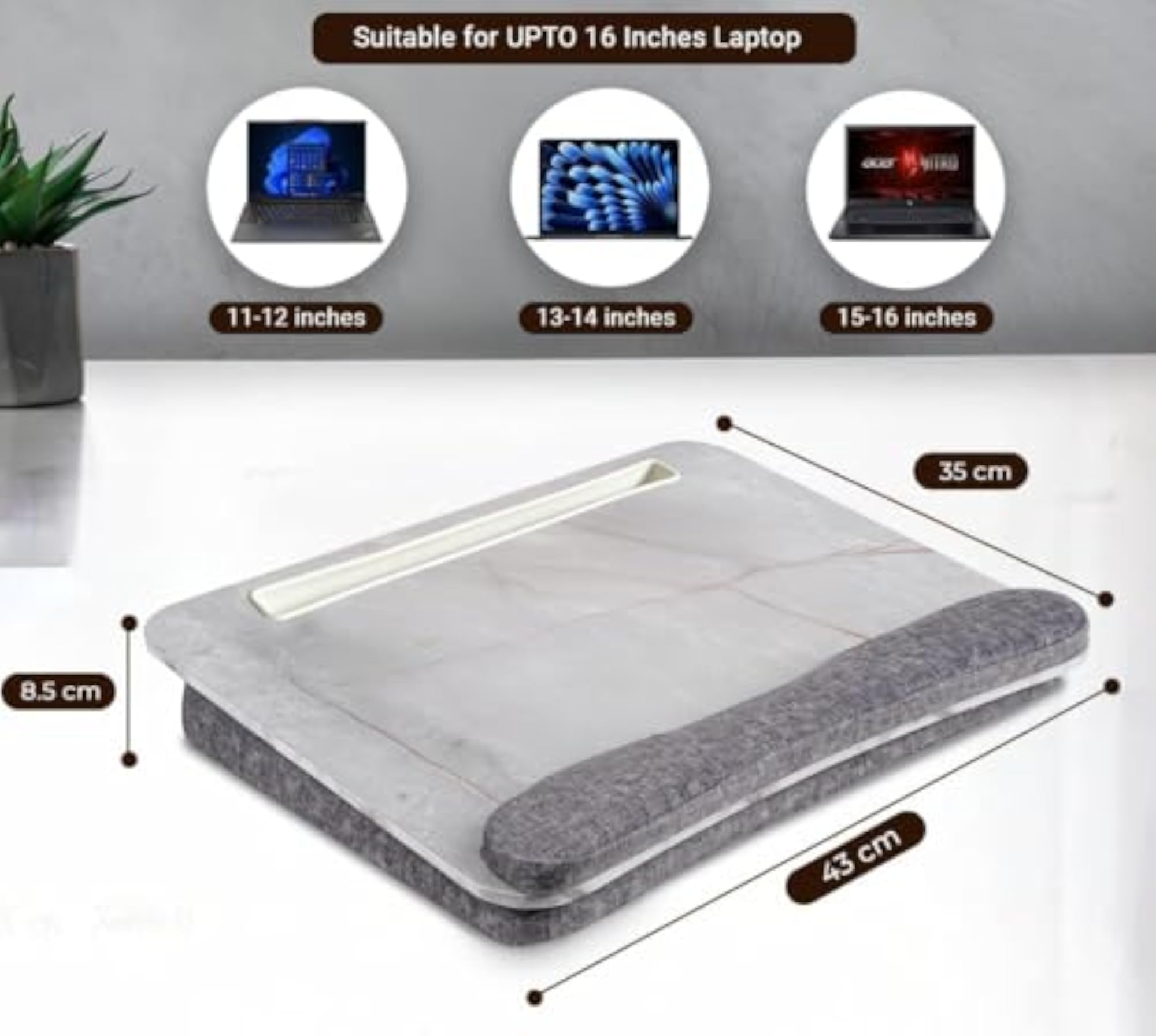 Laptop Lap Desk with Cushion, Portable Workstation