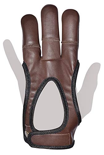 Universe Archery Leather Archery Glove | Handmade Shooting Hunting Three Finger Gloves | Recurve Bow Archery Cow Hide Leather Gloves | Excellent Fitting #TOP1