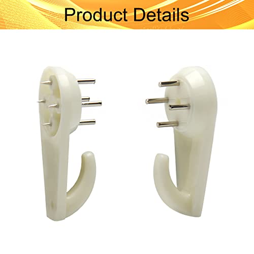 Image of Picture Hangers Ceiling Hooks Professional Photo Frame Hooks Kit with Nails for Hanging Plants Mugs Wind Chimes Utensils White 50PCS