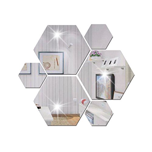 Mirror 12 Piece Hexagon Acrylic Mirror Wall Stickers Wall Decor Home Decoration
