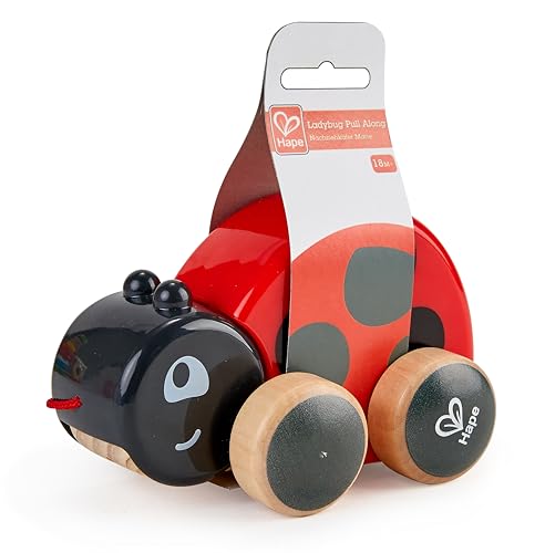 Hape Nachziehkäfer Marie - Nachziehspielzeug aus Holz, Motorik, Laufenlernen, Lernspielzeug Baby, Montessori Spielzeug, für Kinder ab 12 Monaten