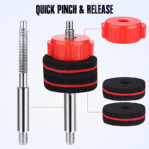 Facmogu Red Hat Stack Cymbal Stacker, Crasher Stacker For Drum Kit Accessories, Double-Braced Hi-Hat Cymbal Clutch For Standard Cymbal Jazz Drum Parts Accessories With Quick Set Nut #TOP6