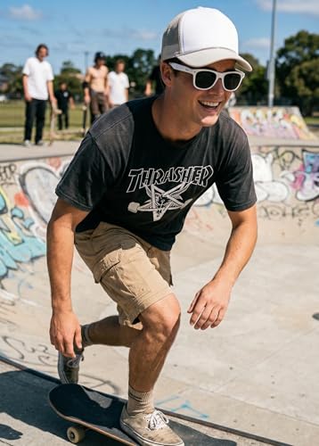 Image of Funky Junque Foam Trucker Hat, Trucker Hats for Women & Men - Blank Adjustable Snapback Mesh Back Baseball Cap