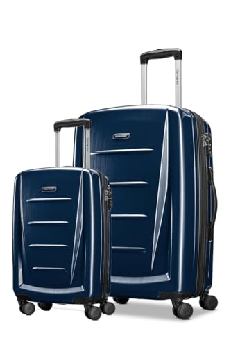 Image of Samsonite Winfield 2 Hardside Luggage with Spinner Wheels, Brown, One Size, Winfield 2 Hardside Luggage With Spinner Wheels, Navy, 2 Pc Set (S +M) / (57 + 68 cm) / (20 + 24 inch), Modern
