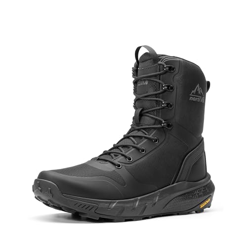 Image of NORTIV 8 Men's Military Tactical Boot Lightweight Comfortable Boots for Work All Day Side Zipper Motorcycle Combat Hiking Boots Metrostrike(8-9 Inches)