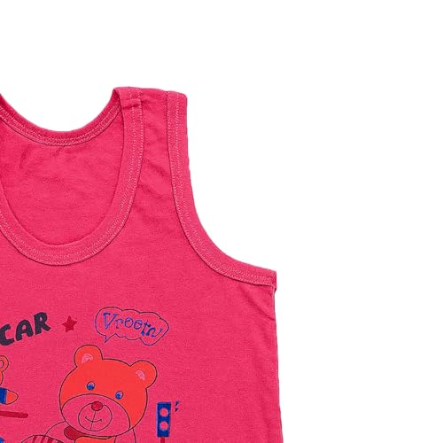 Image of Kidbea 100% Organic Soft Cotton Muslin Sleeveless Jhabla for Baby Boys | Regular Fit Vest for Infant Summerwear Set I GOTS Certified