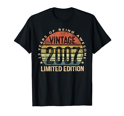 13 Year Old Gifts Vintage 2007 Limited Edition 13th Birthday T-Shirt