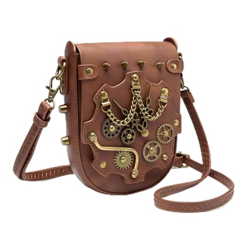 Crossbody Purse and Handbags for Women Gothic Steampunk Retro Small Shoulder Bag Unique Medieval Cosplay Accessories