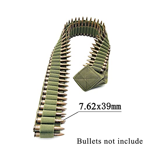 Tactical 100 Rounds 56" Rifle Pistol Bullet Cartridge Bandolier Ammo Belt Shell Holder Hunting Shooting For .357 7.62X39Mm .38 .410 30-30 .270 9Mm #TOP2
