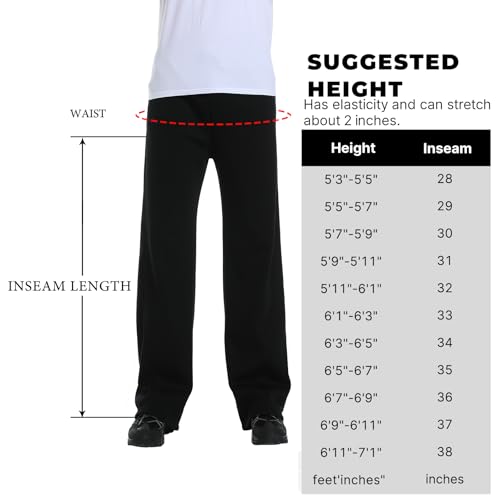 Sweatpants for Tall Men, Big and Tall Size, Men's Extra Long Inseam, Mens Casual Fit Loose Drawstring Black Pants4