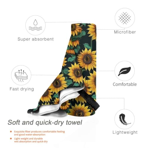 Toalla de baño grande para playa y piscina con estampado de girasol suave 5