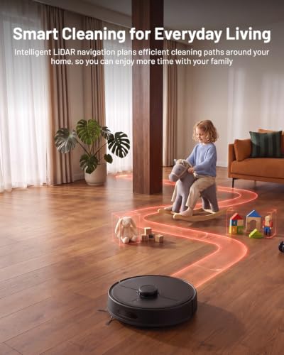 Azomabox Robot Vacuum and Mop, 8000Pa Robot Vacuum with Self Empty Station, LiDAR Navigation, Multi-Level Mapping, App & Alexa Control, Robotic Vacuum Cleaner for Pet Hair (Black) - image 6