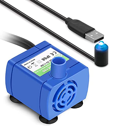 Dongzhi Trinkbrunnen für Haustiere Ersatzpumpe Saugnapf Trinkbrunnenpumpe mit LED-Beleuchtung für Katzen Hunde Kleine und mittlere Wasserspender für Haustiere Cover