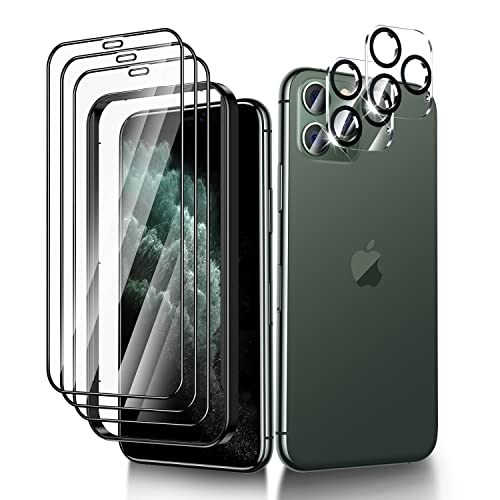 Udbrud [3+2 Pack Protector de Pantalla para iPhone 11 Pro Max 6.5', 3 Piezas HD Cristal Templado con 2 Piezas Protector de Lente de Cámara Marco de Posicionamiento [Doble Protección] 9H Vidrio