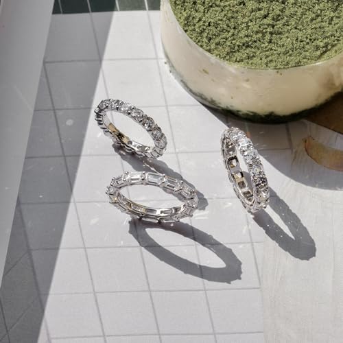 Marilyn Monroe Round Cut Eternity Ring | Rhodium,Yellow Gold & Rose Gold Plated 925 Sterling Silver Infinity Band for Women | 2-2.5-Carats Cubic Zirconia CZ Simulated Diamond3