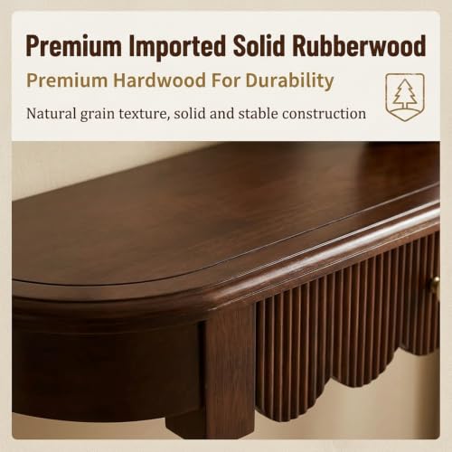 Consola recibidor de madera Walnut mesa de pasillo para espacios pequeños 6