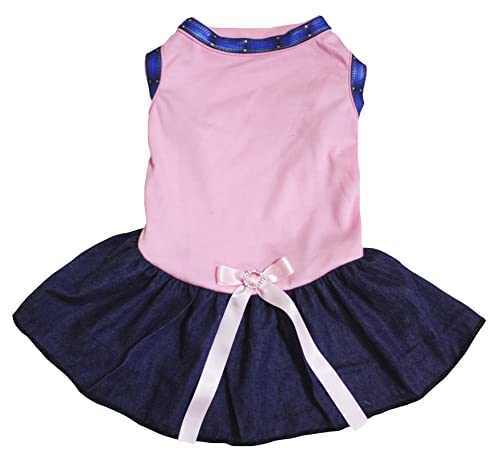 Petitebelle Robe tutu pour chien Bleu marine uni (rose/bleu marine, taille S) Cover